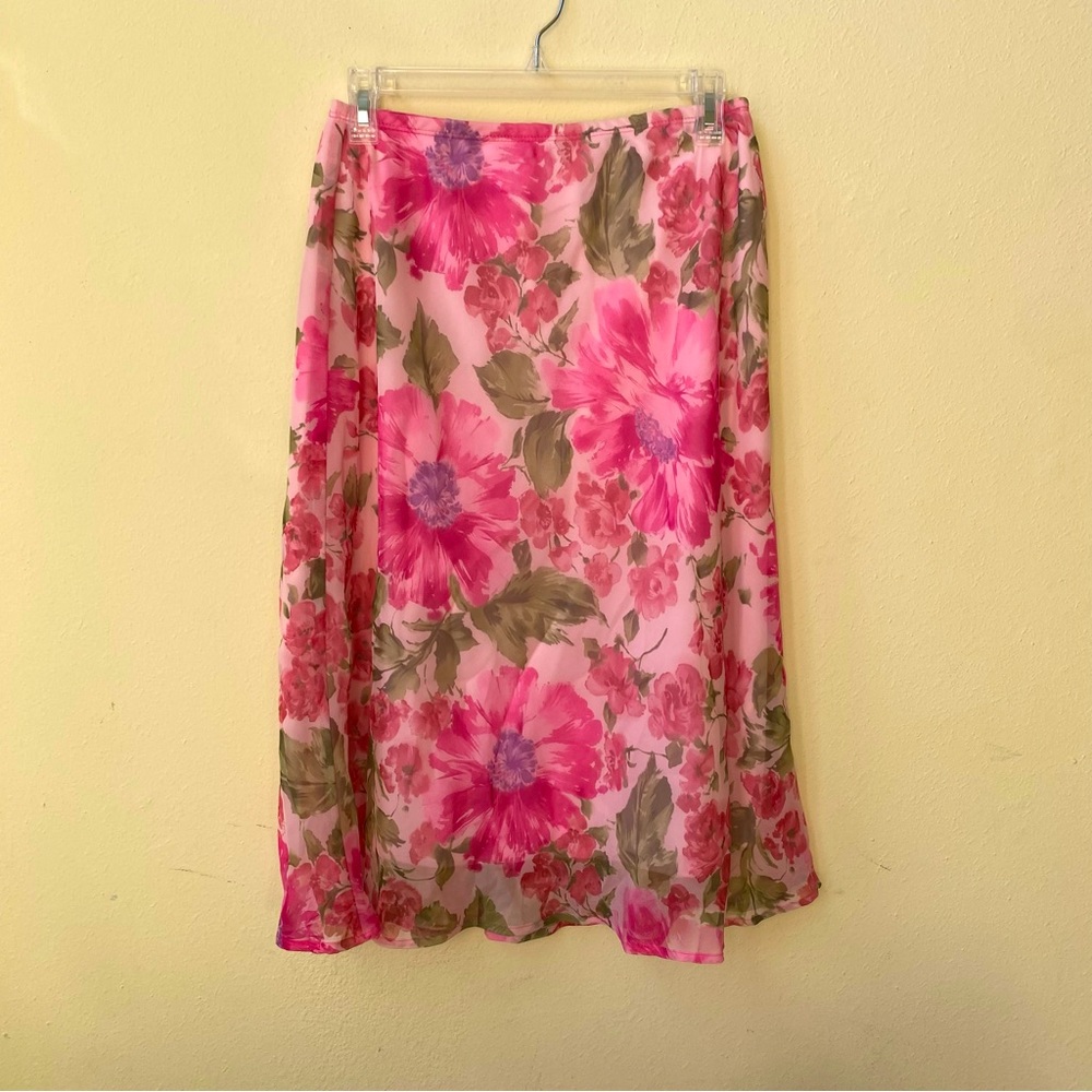 Gorgeous Pink Floral Midi skirt